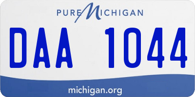 MI license plate DAA1044