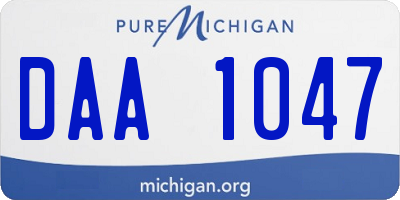 MI license plate DAA1047