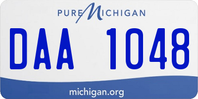 MI license plate DAA1048