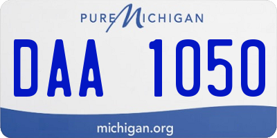 MI license plate DAA1050