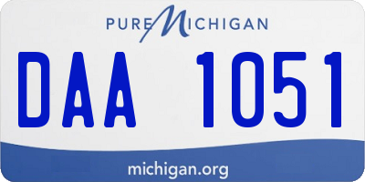 MI license plate DAA1051