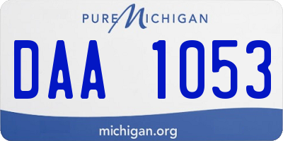 MI license plate DAA1053