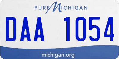 MI license plate DAA1054