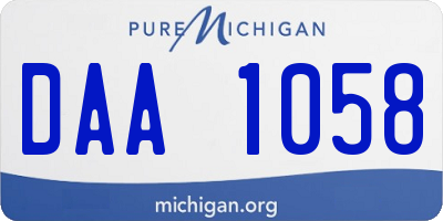 MI license plate DAA1058