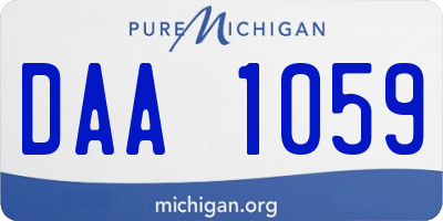 MI license plate DAA1059