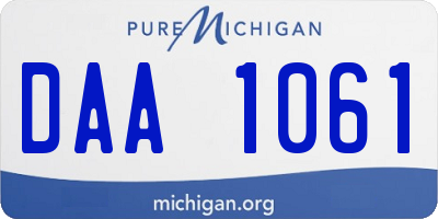 MI license plate DAA1061