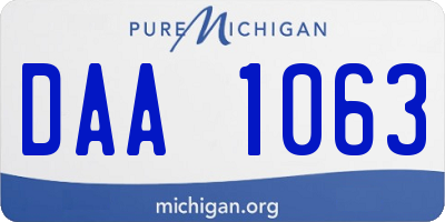 MI license plate DAA1063