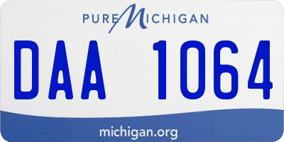 MI license plate DAA1064