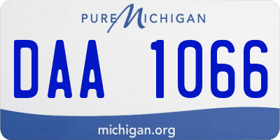 MI license plate DAA1066