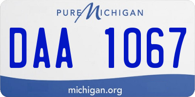 MI license plate DAA1067