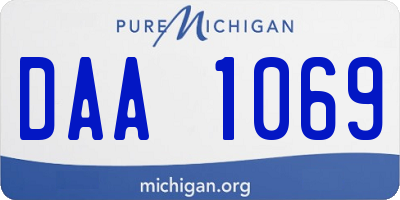 MI license plate DAA1069