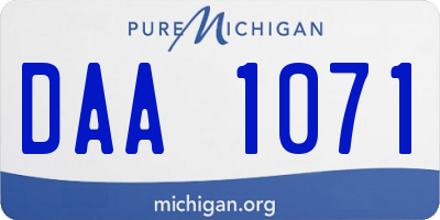 MI license plate DAA1071