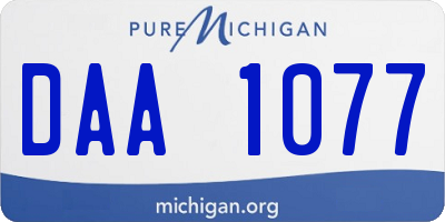 MI license plate DAA1077