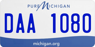 MI license plate DAA1080