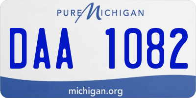 MI license plate DAA1082