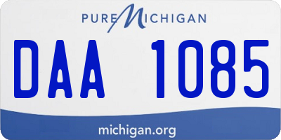 MI license plate DAA1085