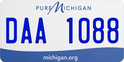 MI license plate DAA1088