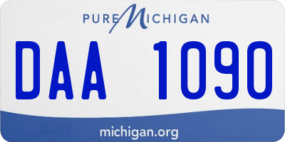 MI license plate DAA1090