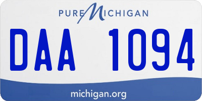 MI license plate DAA1094