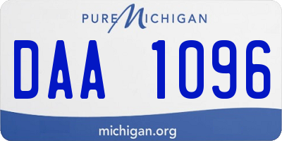 MI license plate DAA1096