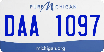 MI license plate DAA1097