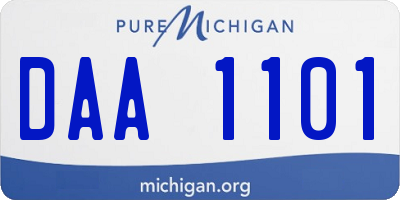 MI license plate DAA1101