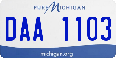 MI license plate DAA1103