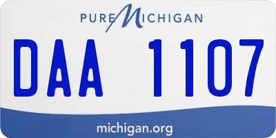 MI license plate DAA1107