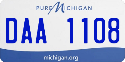 MI license plate DAA1108