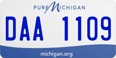 MI license plate DAA1109