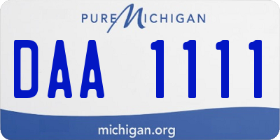 MI license plate DAA1111