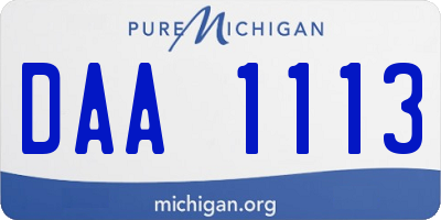 MI license plate DAA1113