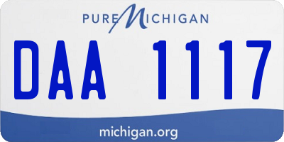 MI license plate DAA1117