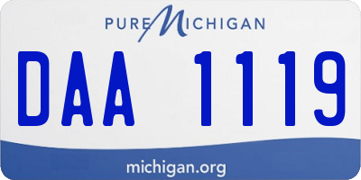MI license plate DAA1119