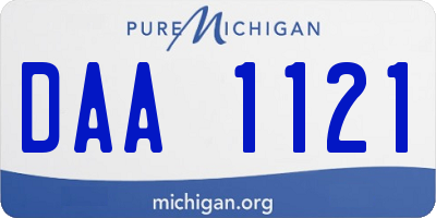 MI license plate DAA1121