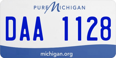 MI license plate DAA1128