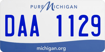 MI license plate DAA1129