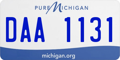 MI license plate DAA1131