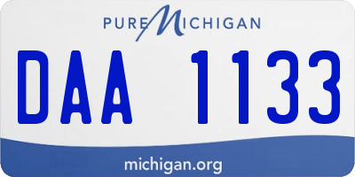 MI license plate DAA1133