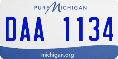 MI license plate DAA1134