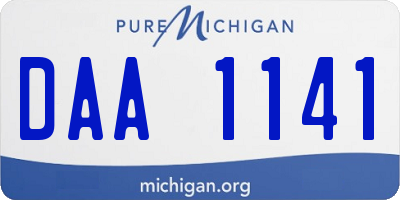 MI license plate DAA1141