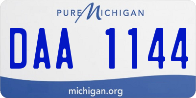 MI license plate DAA1144