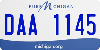 MI license plate DAA1145