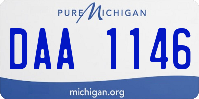 MI license plate DAA1146