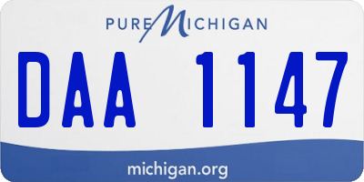 MI license plate DAA1147