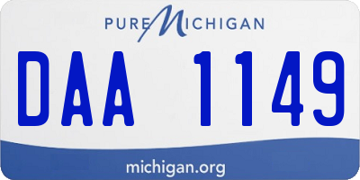 MI license plate DAA1149