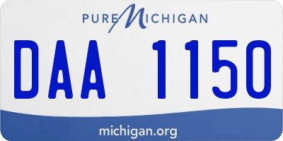 MI license plate DAA1150