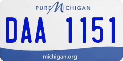 MI license plate DAA1151