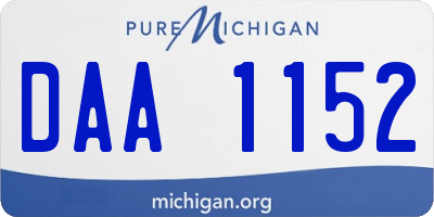 MI license plate DAA1152