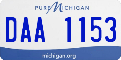 MI license plate DAA1153